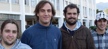 Winners of the PneuDrive Challenge 2009 from Stellenbosch University [l to r]: Richard Hamman, Theuns Greyvenstein, Thinus Ras, Jacques Visser